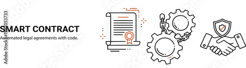 Smart contract concept with automated legal agreements and coding elements