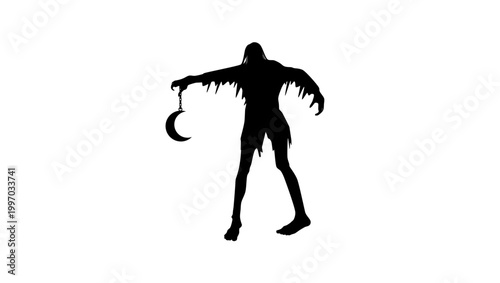 The symbol of religious fanaticism in Islam, black isolated silhouette