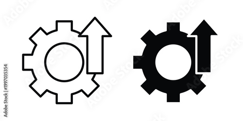 Tableau sur toile Efficiency icon on white background editable stroke and solid flat