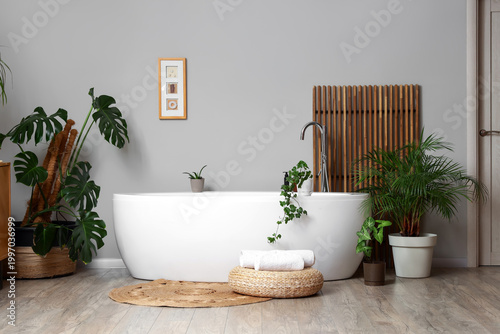 Interior of bathroom with g...