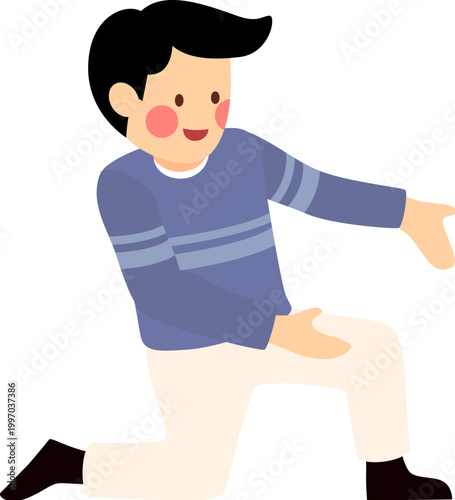 Lovely Boy on His Knee