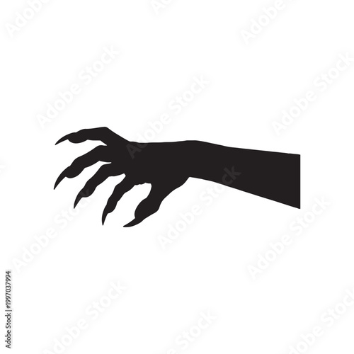 Horror hand silhouette icon vector flat design