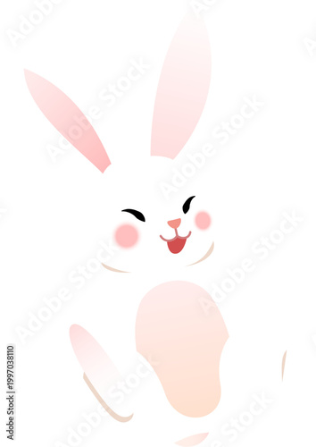 Cute Rabbit Happily Cheering