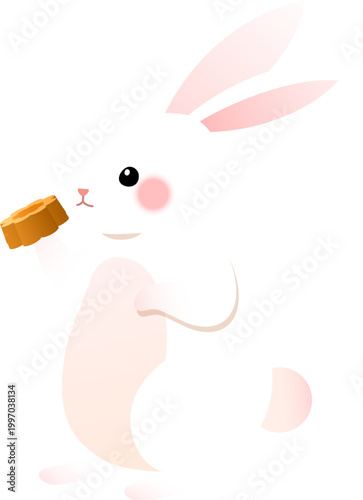 Adorable Bunny Eating Pastry