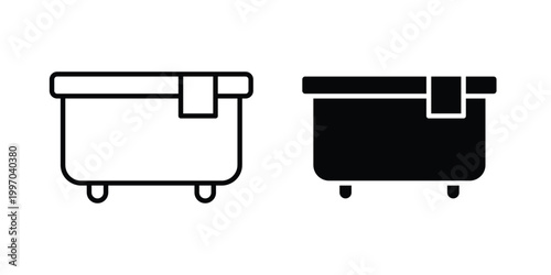 Jacuzzi icon on white background editable stroke and solid flat.