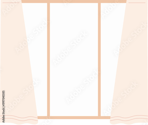 French windows with curtains