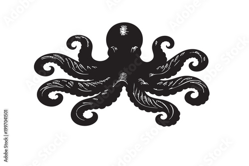 Underwater Marine Animal Silhouette Vector Set – Ocean Creatures Mandala, Sea Life SVG, Turtle Dolphin Fish Shark, Black Tribal Clipart