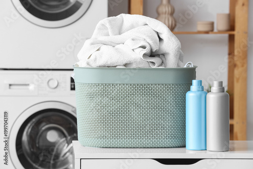 Basket with towels and laun...