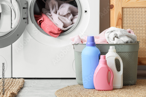Basket with towels and laun...