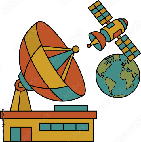 Satellite orbit communication system Illustration
