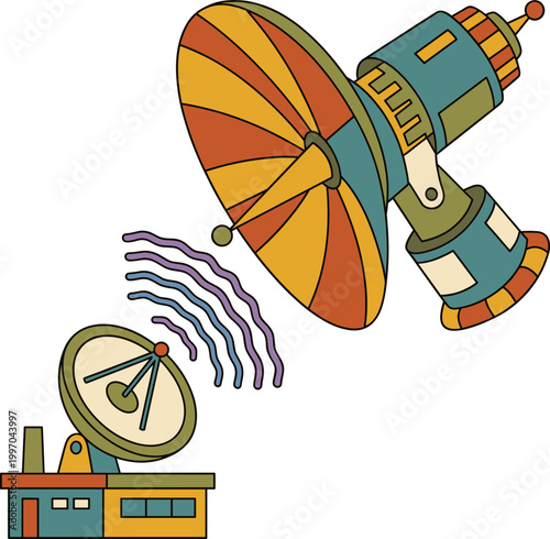 Satellite orbit communication system Illustration