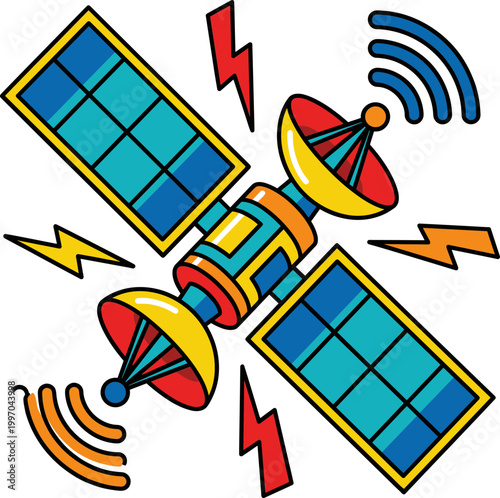 Satellite orbit communication system Illustration