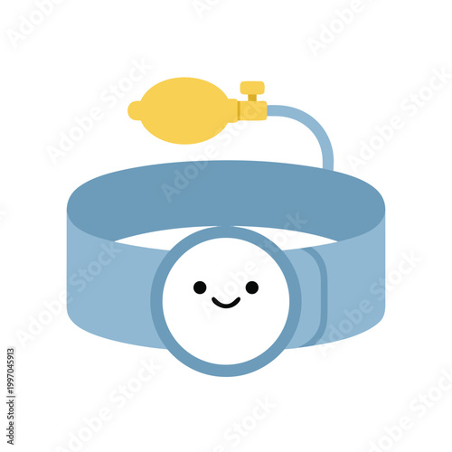 Cute Blood Pressure Monitor Cartoon Character.