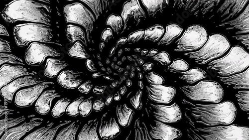 Hand drawn abstract spiral animation hypnotic tunnel