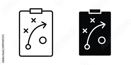 Planning icon on white background editable stroke and solid flat.