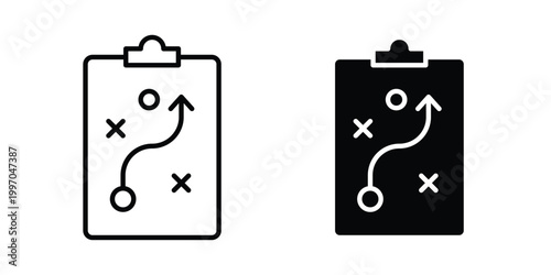 Planning icon on white background editable stroke and solid flat.