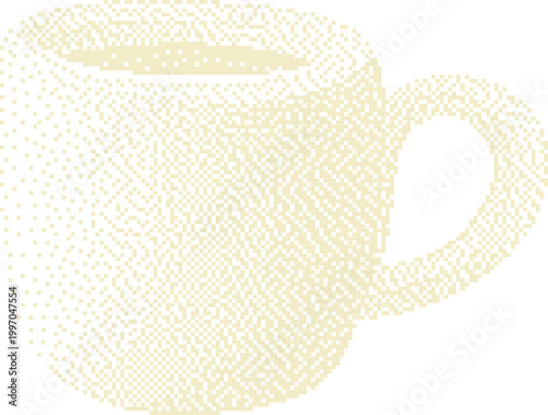 White ceramic mug with warm beverage during soft morning light