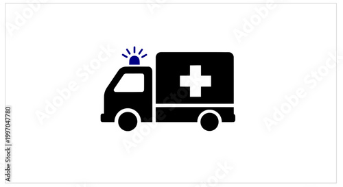 Medical ambulance icon. Urgent care transport and paramedic vehicle