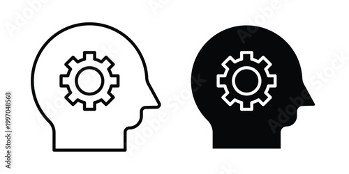 Realization icon on white background editable stroke and solid flat.