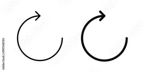 Refresh icon on white background editable stroke and solid flat.