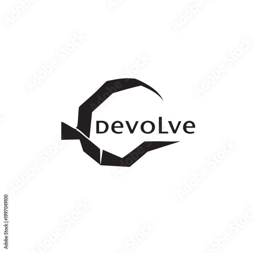 Tableau sur toile Modern Geometric Devolve Logo Design — Abstract Circular Shape Symbolizing Trans