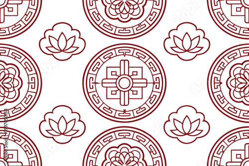 Chinese Auspicious Ornament Cultural Symbol. Traditional Chinese Lucky Ornament Design. Chinese Fortune Ornament Decorative Element. Auspicious Chinese Symbol Cultural Motif. Chinese Ornament