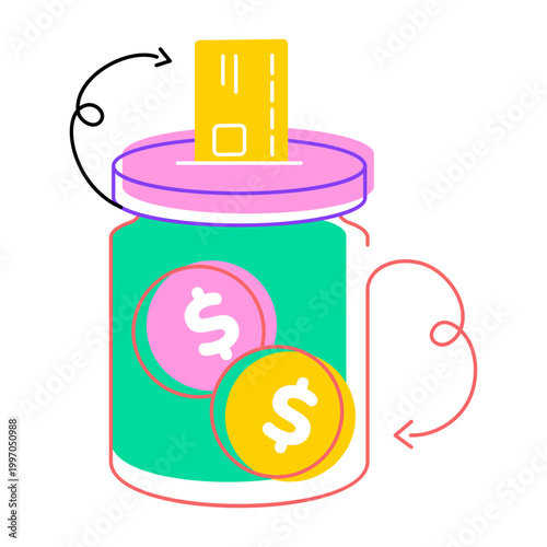 A flat style icon of a savings account