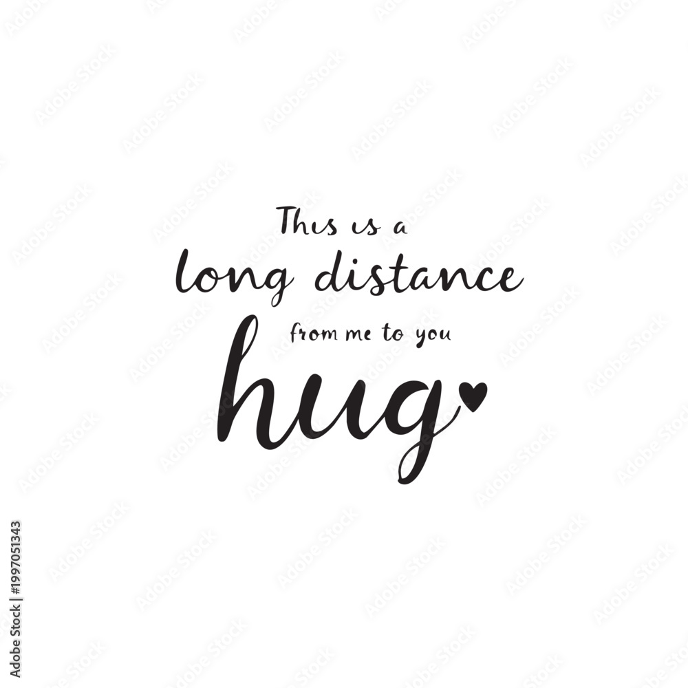 Fototapeta premium Long distance hug message vector illustration isolated on white background affectionate love design
