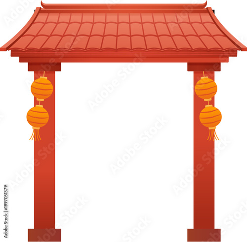 Red Chinese Gateway