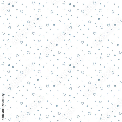 Minimalist starry sky seamless pattern with tiny stars and dots. Versatile coordinate print for nursery decor, scrapbooking, and children's textile design.