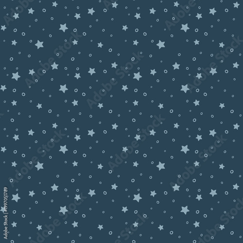 Minimalist starry sky seamless pattern with tiny stars and dots. Versatile coordinate print for nursery decor, scrapbooking, and children's textile design.