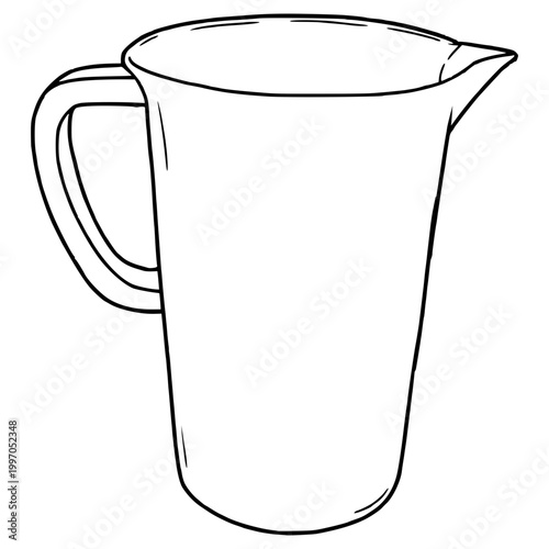 Tableau sur toile water pitcher illustration hand drawn outline vector