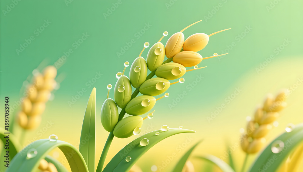 Naklejka premium Grain Buds Solar Term Traditional Fresh Nature Background
