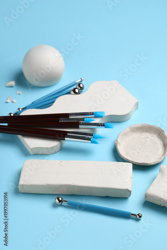 Set of sculptor tools with ...