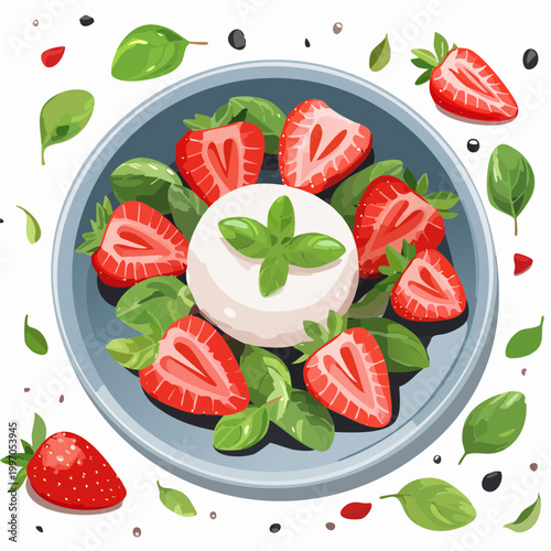 Erdbeer-Burrata-Salat mit Basilikum und Balsamico – Frisch und modern