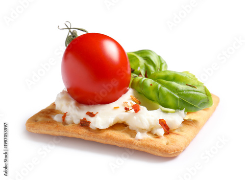 Tasty cracker with cheese, ...
