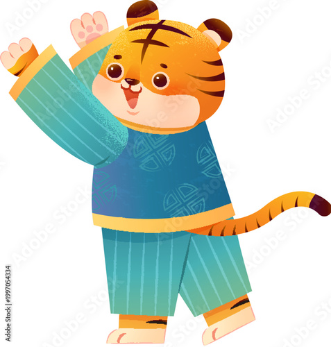 Tiger Raising Its Hands Up