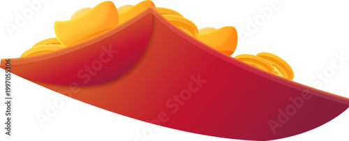 Flying Red Packet with Gold Ingot