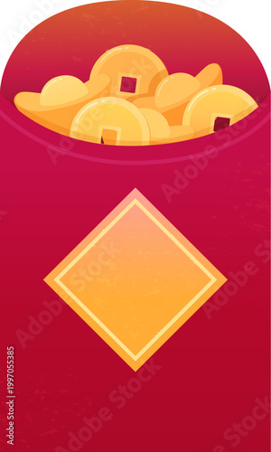 Red Packet with Gold Coins