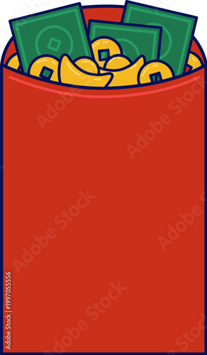 Red Packet with Gold Coins