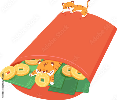 Red Packet with Little Tiger