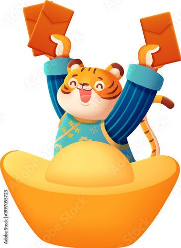 Tiger with Sycee and Red Packet