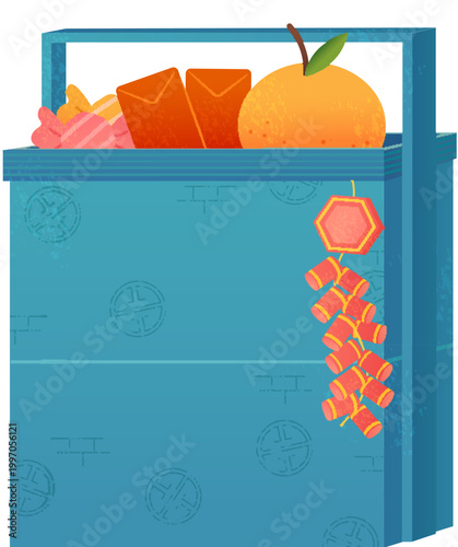 Chinese Goodies in Blue Case