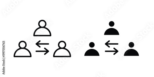 Third party icon on white background editable stroke and solid flat.