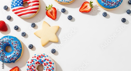 Festive 4th of july treats patriotic donuts berries star cookies for independence day