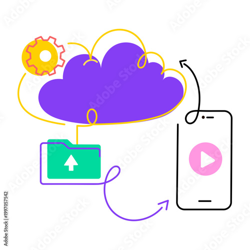 Drawing style icon of a smartphone
