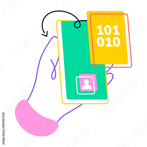 Drawing style icon of a smartphone
