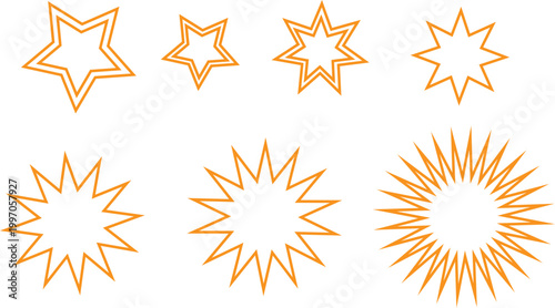 Star Shape Design Vector Collection Abstract Geometric Stars for Decorative Graphic Elements