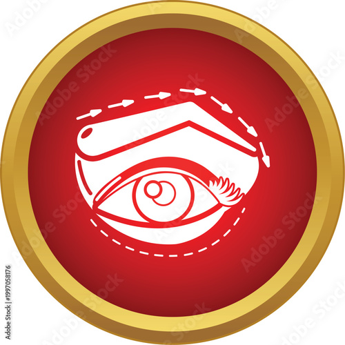 Eye marked for blepharoplasty surgery demonstrating eyelid lift procedure