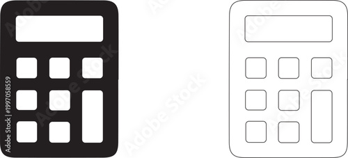 Calculator, vector icon of mathematical calculations, finance and accounting.